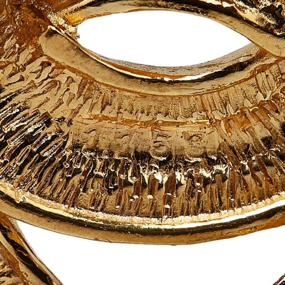 CHANEL Matelasse Coco Mark Brooch Gold Plated - Picture 3 of 5